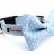Polka Dot Dog Collar (Light Blue & White) (Dog Collar Only - Matching Bow Tie Available Separately)