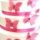 20 Hot Pink Stick on Butterflies, Wedding Cake Toppers, Butterfly Cake Decorations UNGLITTERED