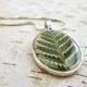 Fern Necklace - Bridesmaid Jewelry - Natural Bridesmaid Necklaces - Rustic Birch Bark with Pressed Leaf - Woodland Wedding Bridesmaid Gift