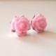 Pink flower girl earrings,flower girl gift, pink bridesmaid earrings, flower girl jewelry, wedding jewelry