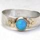 Blue opal Gemestone Engagement Ring - 14k gold ring silver ring Opal  ring, Back to school ring MADE TO ORDER