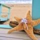 Beach Wedding Starfish Ring Bearer Pillow Alternative - Destination Wedding - Pick Your Custom Color(s)