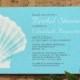 Elegant Beach Seashells Destination Bridal Invitations, Bridal Shower, Wedding Party Invites, Printable, Digital PDF, DIY Template, Printed