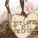 Rustic Flower Girl Basket Here Comes The Bride Sign (Item Number MHD20051)