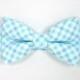 Turquoise Gingham Bow tie,Boys bow tie,Baby bow tie,Men bow tie,Wedding bow ties,Groomsmen bow tie,Ring bearer bow tie, Pre-Tied Bow tie,