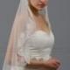 wedding bridal ivory mantila veil 45x36 elbow lace