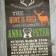 Rustic The Hunt Is Over Deer - Hunting Themed Engagement Party Invitation - PRINTABLE