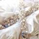 Full Waisted Bridal Sash- Narrow Bridal Sash- Swarovski Crystal Bridal Belt- One-of-a-Kind Hand-Beaded -Vintage Glamour