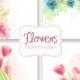 Wedding Digital Floral clip art for wedding invites, scrapbooking. 4 Printable Wedding Invitation Card Templates