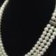 Genuine Pearl Necklace, AAA  Pearl Necklace, Triple Strand Pearl Necklace, Multi strand Freshwater Pearl Necklace from ADARNA GALLERY