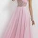 Fashion Cheap Long Strapless Ruched Rhinestone Beaded Crystal Pink Prom Dress