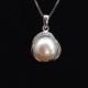 Genuine Pearl Pendant Necklace, 10mm AAA  Genuine Pearl with 16 Inches 925 Silver Necklace, Pearl Silver Pendant, from ADARNA GALLERY