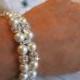 Bridal Swarovski Rhinestone and Pearl Bracelet - Multi-Strand Bridal Bracelet - Wedding Jewelry