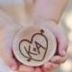 Personalized Ring Bearer Pillow Wood Bowl Alternative Rustic Wedding (Item Number MHD20005)