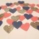Navy Blue Coral Glitter Gold Heart Confetti Nautical Confetti Nautical Bridal Shower Navy and Coral Wedding Navy and Coral Bridal