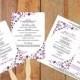 Diy Wedding Fan Program Template - DOWNLOAD Instantly - EDITABLE TEXT - Chic Bouquet (Sangria & Black) 5 x 7 - Microsoft® Word Format