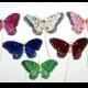 12 pc 3 Inch Feather Butterfly in Soft Jewel-Tones Colors