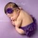Baby Headband-Purple Flower Headband-Preemie Headband-Newborn Headband-Infant-Toddler-Wedding-Baptism Headband-Pretty-Flower Girl Headband