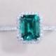 2.33ct AAA Emerald Ring Diamond Solid 14K White Gold Emerald Engagement Ring Wedding Ring Anniversary Ring