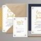 CUSTOM COLOR - Printable Wedding Invitation and RSVP Card - Minimalist Wedding Invitation - Calligraphy Wedding Invitation