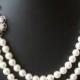Vintage Bridal Necklace, Wedding Jewelry, Crystal Flower Necklace, Pearl Bridal Jewelry, KATHERINE