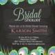 Bridal Shower invitation  Wedding Shower invitation chalkboard Peacock Feather Invitation  Chic Invitation Card Design  - card 384