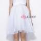 Strapless Sweetheart Front Ruched Short White Organza Bridesmaid Dress