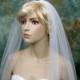 Mantilla bridal wedding veil ivory elbow alencon lace