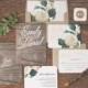 Woodland Floral Wedding Invitation & Correspondence Set / Rustic Wood with Romantic Accents / Sample Set