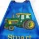 Boy's Cape,  Embroidered Farm Tractor Personalized with Monogram Royal Blue