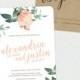 Vintage Floral Wedding Invitation Suite - Printable