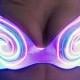 Sound Activated Hypnotize Light up Bra with ultra bright eL wire lights: rave bra, swirl, festival, edc, ultra
