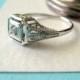 SALE... Art Deco Diamond Filigree 14kt White Gold Engagement Ring Size 6.5