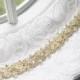 New Gorgeous GOLD Toned Bridal Rhinestone Wedding Gown Sash Belt