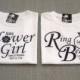BOGO Sale - Personalized Ring Bearer and Flower Girl Corsiva Wedding T-Shirts : Buy One, Get One For FIVE DOLLARS