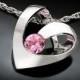 heart necklace - Valentine's Day - Valentine gift - baby pink topaz necklace - eco-friendly - wedding necklace - modern jewelry - 3401
