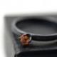 Oxidized Engagement Ring, Minimalist Orange Sapphire Ring, Black Silver Ring, Tiny Gemstone Ring,