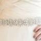 Floral Beaded Rhinestone & Pearl Wedding Sash, Belt, Bridal sash, Ivory, White, Pearls - Charlotte