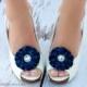 Navy Blue Shoe Clips - Wedding, Bridesmaid, Date Night, Party, Everyday wear