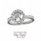 Classic Halo Engagement Diamond Ring 0.65ct 14K Gold- Small engagement ring, Classic engagement ring, silly shiny diamonds, bridal