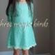 Lace Flower Girl Dress-Christening Baptism Dress-Rustic MINT Flower Girl-Aqua Long Sleeve Flower Girl Dress-Bridesmaid-Country Flower Girl