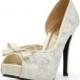 Lady Catherine, White Lace Wedding Heel with Bow. White Wedding Shoe. White Shoes. Ready Made White Heels
