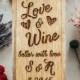 Custom Engraved Wedding Canadian Pine Wood Wine Box - Love & Wine Better With Time