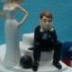 Wedding Cake Topper Atlanta Braves Baseball Themed Ball and Chain Key w/ Bridal Garter Funny Bride Dejected Groom Ball Humorous Sports Fans