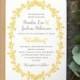 Antique French Wedding Invitation / 'Vintage Wreath' Elegant Rustic Wedding Invite / Yellow Grey Gray / Custom Colors Available / ONE SAMPLE