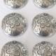 6 Antiqued Silver Floral Bouquet Domed Charms 20mm (3/4in) - Trinity Brass Co.