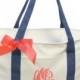 Personalized GIANT Boat Tote with Ribbon Bow - Extra Large Monogrammed Beach Bag, monogrammed bridesmaids bags, large overnight totes