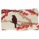 Red floral clutch - bird wristlet - small purse - key fob & zipper pouch gift set for women - wedding bridesmaids clutch