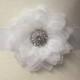 White Sash-Bridal Flower Sash-Wedding Flower Sash-Bride Flower Sash-Bride Belt-Bridesmaid Sash-Victorain Lotus Organza Flower Sash