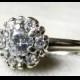 Engagement Ring Half Carat Diamond Halo 14K White Gold Transitional Cut Vintage Diamond Engagement Ring